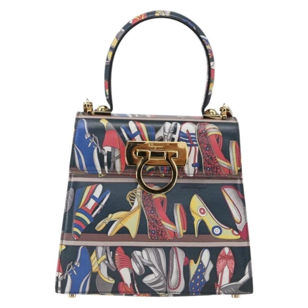 Salvatore Ferragamo Leather Gancini Shoulder Bag Multicolor
